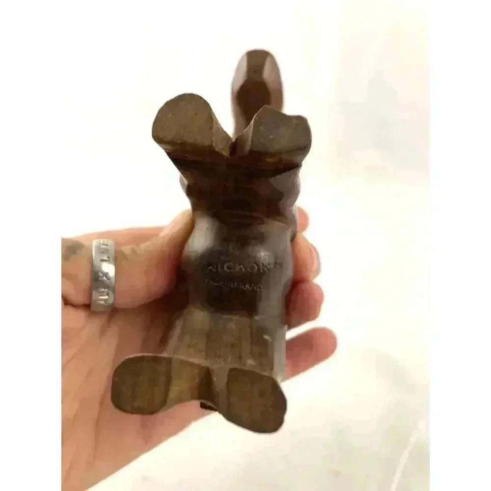 VTG Hickok Corkscrew Bottle Opener Carved Wood‎ Original Genuine France Metal